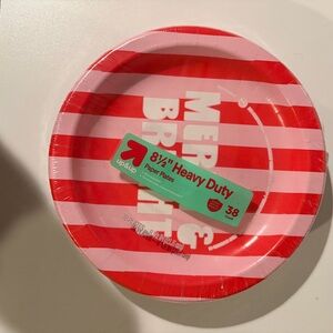 Up & Up Festive Red and White Striped Paper Plates